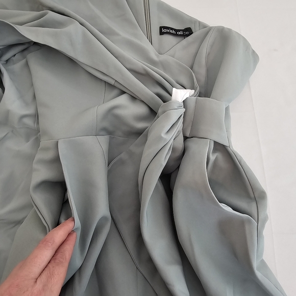 Lavish Alice One-Shoulder Cape Jumpsuit w/ Belt Modern Formal Evening Wear W6 - Picture 12 of 15